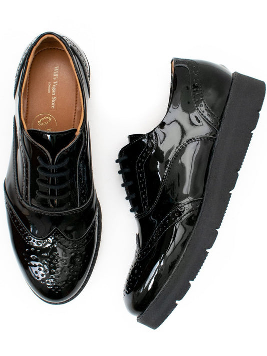 Zapatos brogue de plataforma plana  | Zapatos veganos para mujer