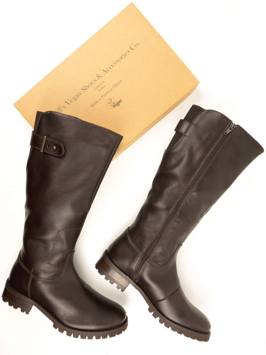 Botas hasta la rodilla con banda de rodadura profunda  | Zapatos veganos para mujer