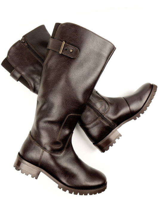Botas hasta la rodilla con banda de rodadura profunda  | Zapatos veganos para mujer