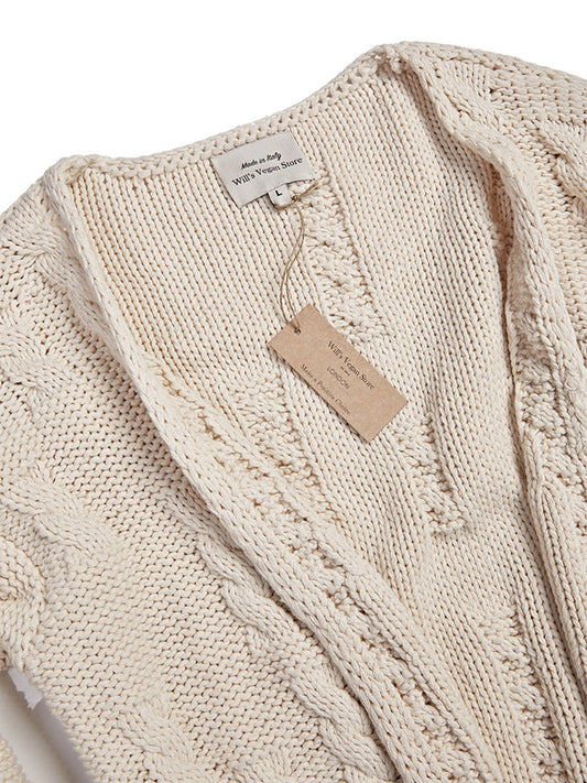 Cárdigan de punto grueso reciclado  | Vegan Knitwear