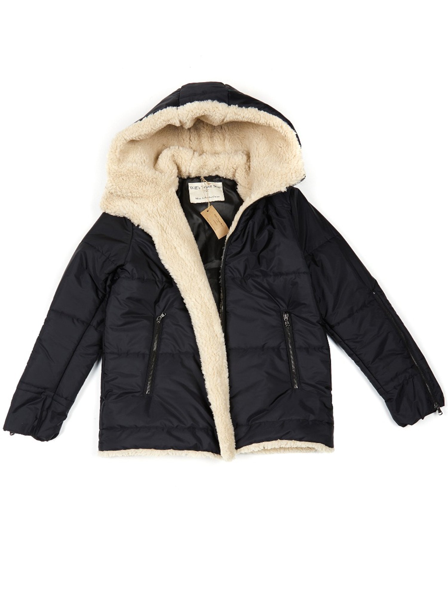 Vegan Men's Recycled Vegan Shearling Puffer | Will's Vegan Store
